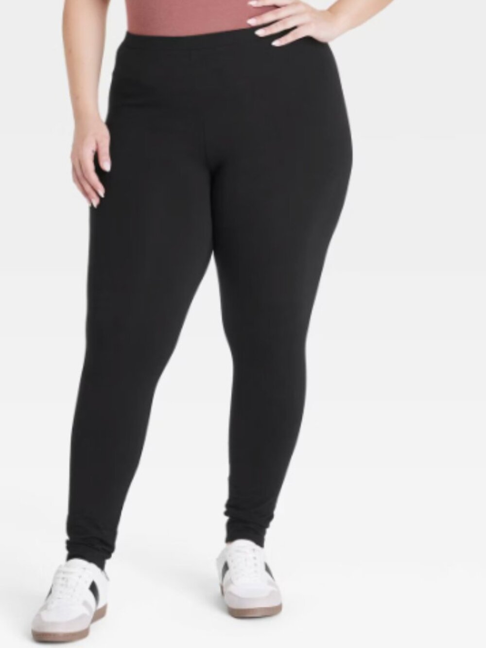 Ava & Viv Womens Plus Size 3X High-Waisted Slim Fit Legging Black Stretch Cotton